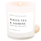 White Tea and Jasmine Soy Candle - White Jar - 11 oz