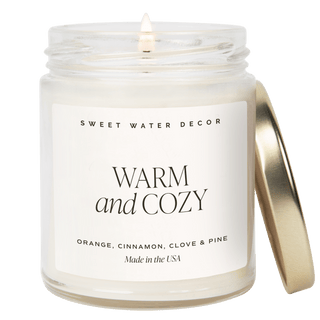 Warm and Cozy Soy Candle - Clear Jar - 9 oz