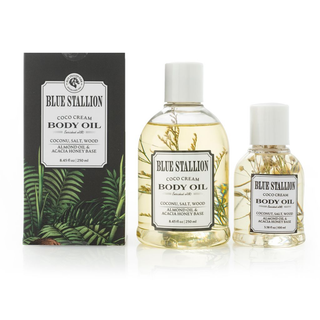 Blue Stallion Body Oil Choice of Scent 8.45 oz + Travel Size Duo