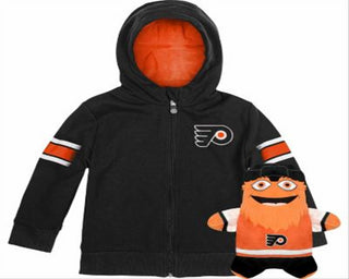 Cubcoats Transforming 2-in-1 Toddler Unisex Philadelphia Flyers Full-Zip Hoodie & Soft Plushie Black