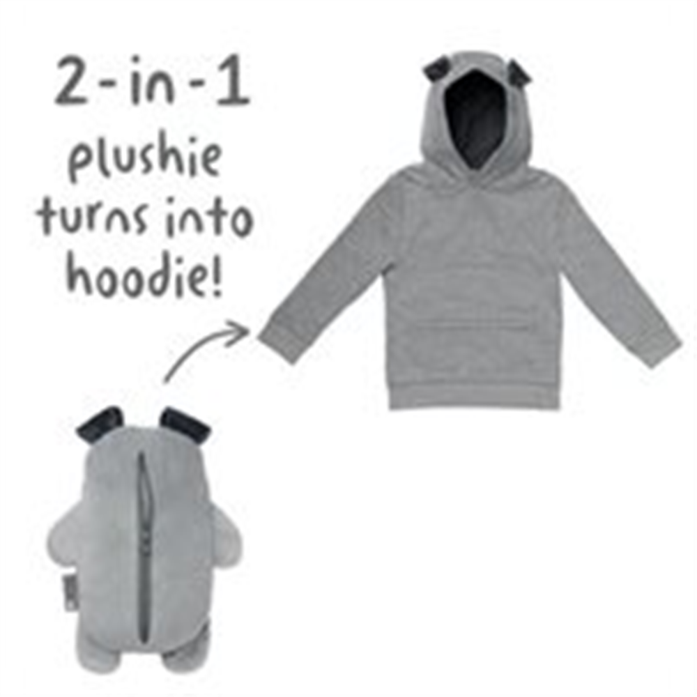 Cubcoats Kids Transforming 2 in 1  Unisex 2-in-1 Pullover Hoodie Gray