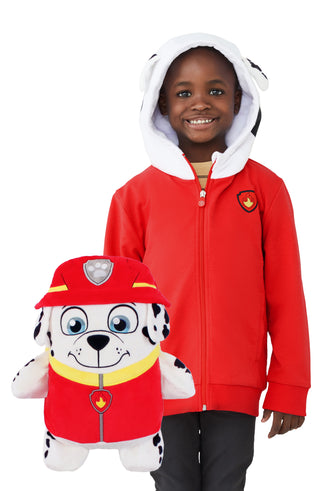 Cubcoats Transforming 2 in 1 Unisex Marshall 2-in-1 Stuffed Animal Hoodie Red