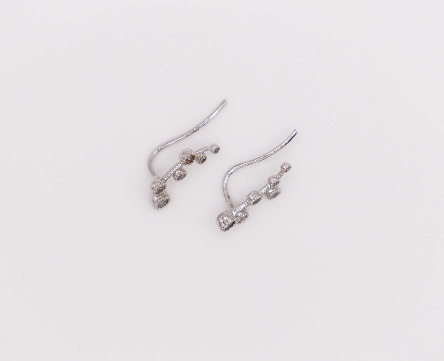 Floral Whispers White Gold Earrings