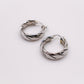 Italian Twisted Texture Silver Hoop Earrings – Elegant Women’s Jewelry