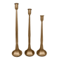 Gold Cast Iron Taper Candle Holders