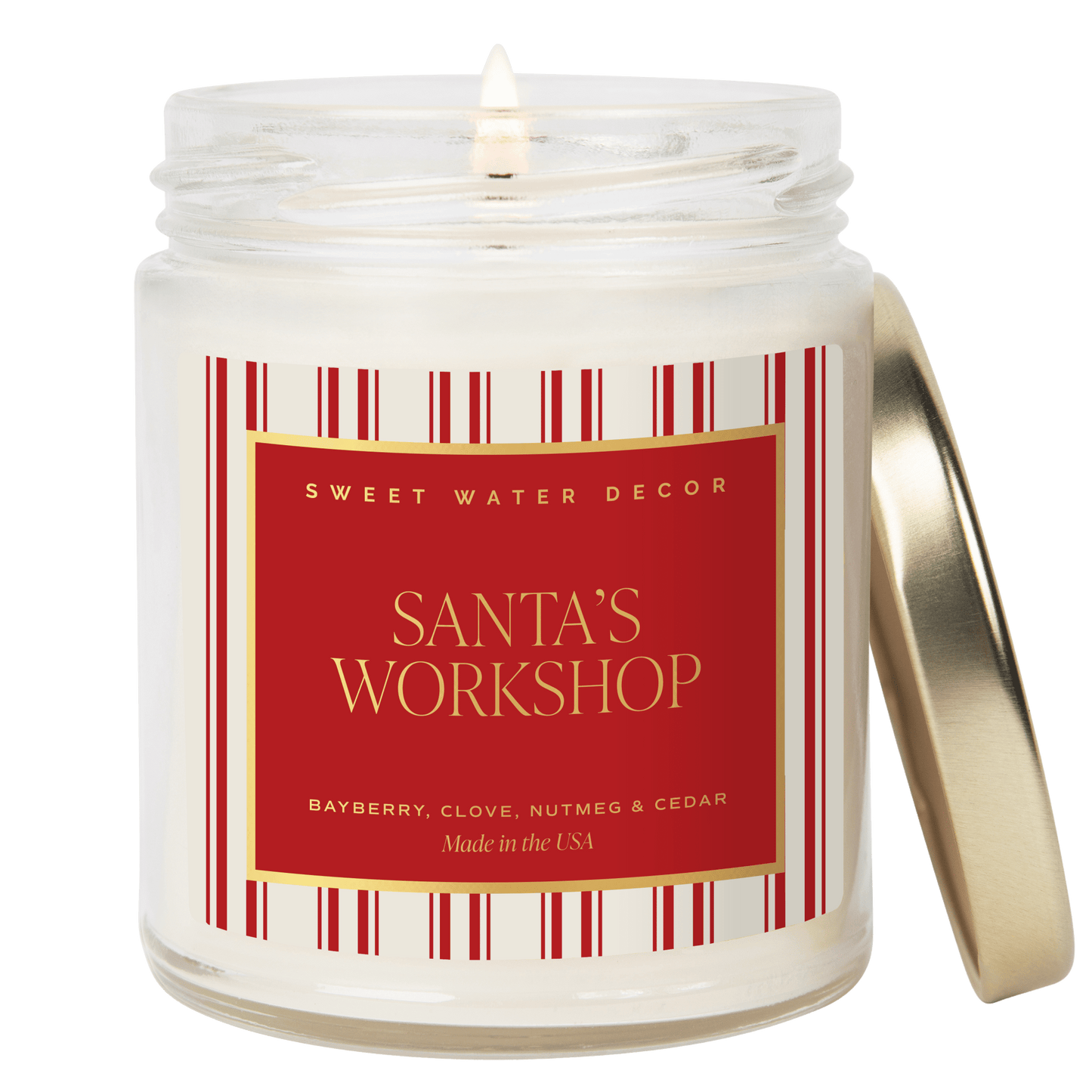Santa's Workshop Soy Candle - 9 oz Clear Jar (Merry and Bright)
