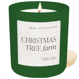 Christmas Tree Farm Soy Candle - Green Matte Jar - 15 oz