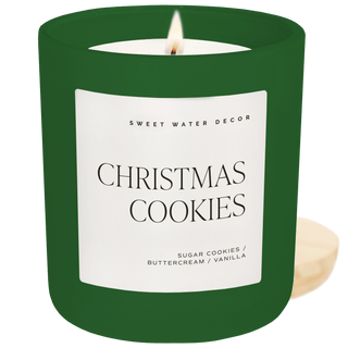 Christmas Cookies Soy Candle - Green Matte Jar - 15 oz (Sugar Cookies)