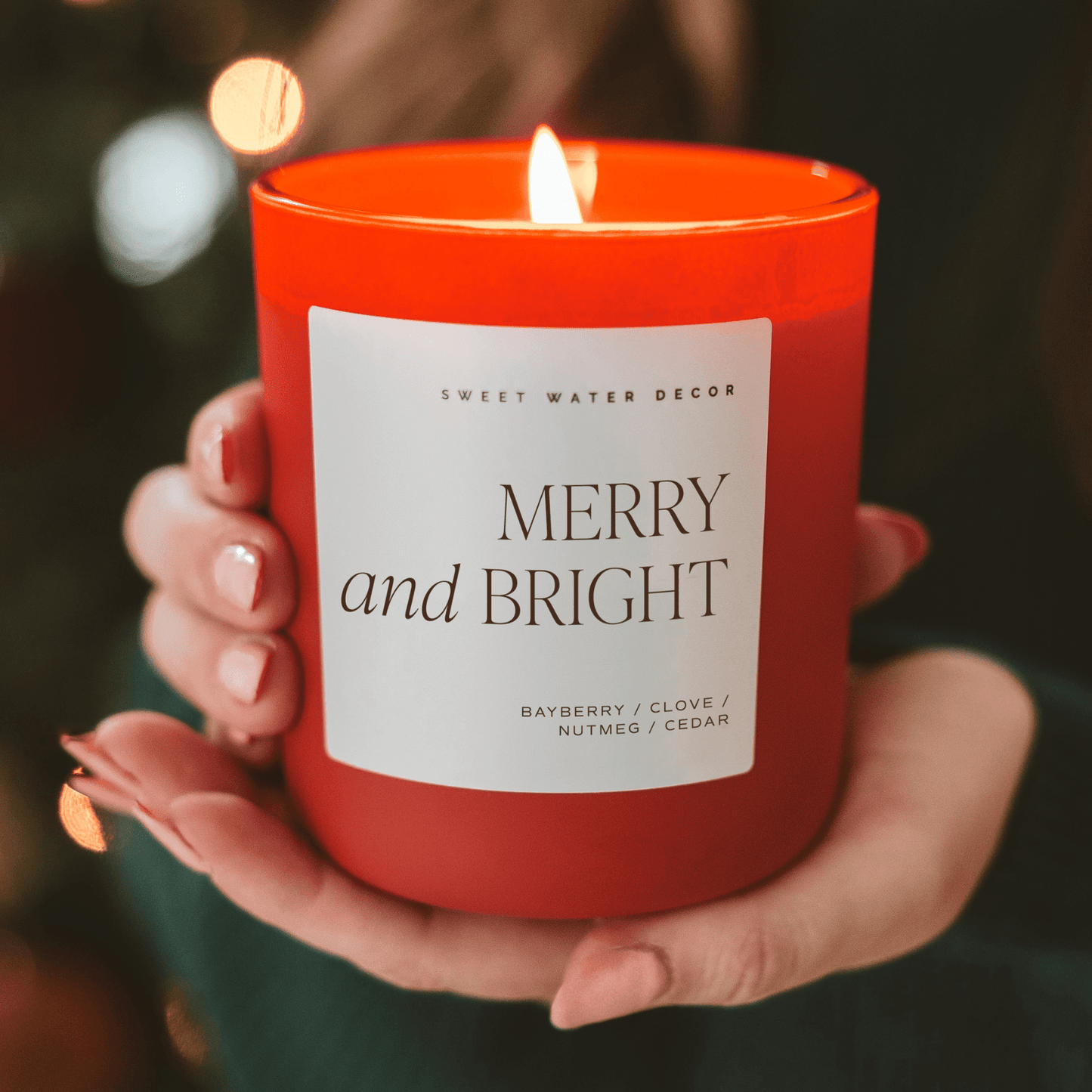 Merry and Bright Soy Candle - Red Matte Jar - 15 oz
