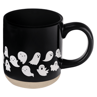 Ghosts 14oz. Black Stoneware Coffee Mug