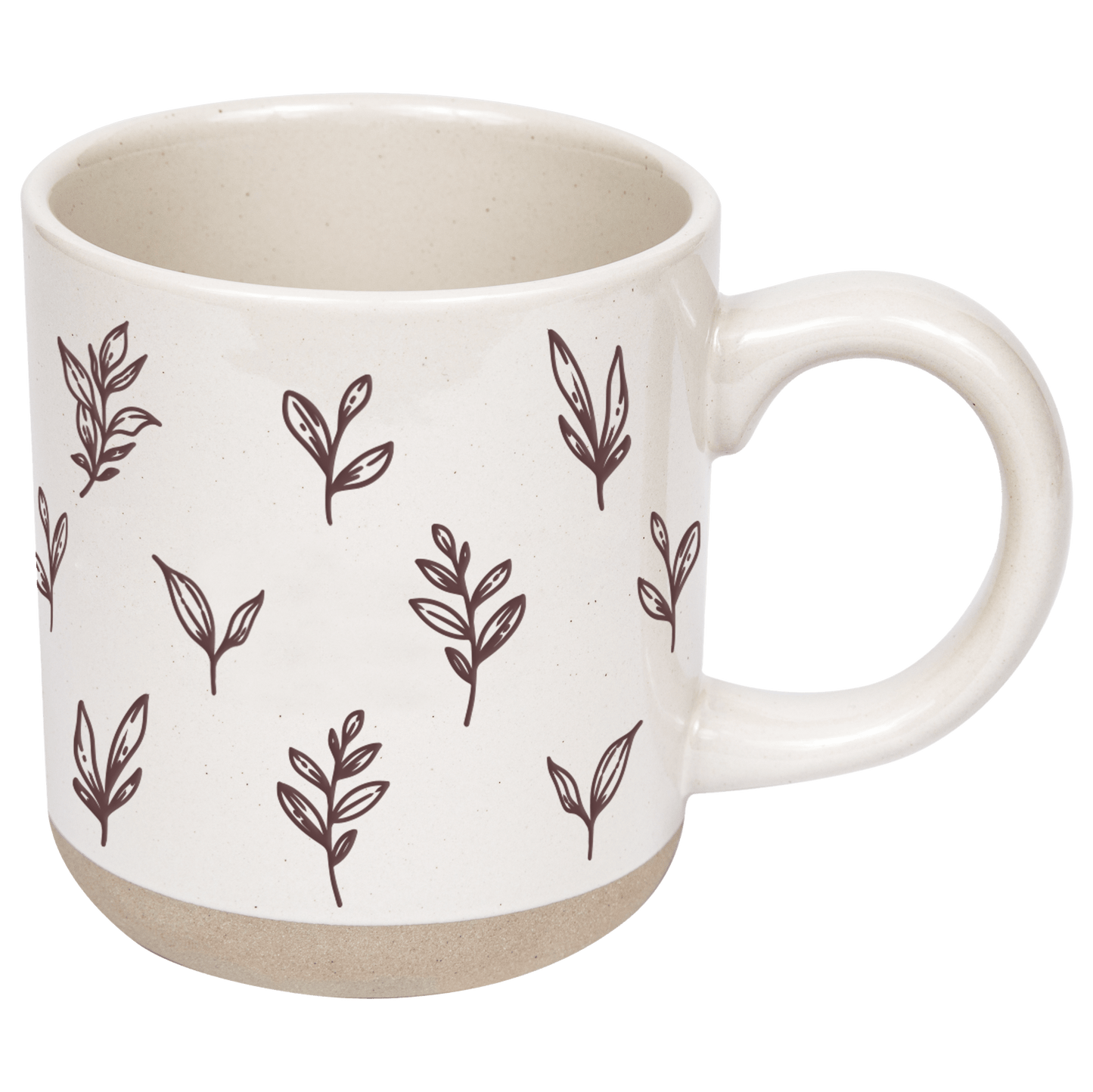 Brown Leaves 14oz. Stoneware Coffee Mug