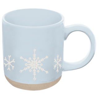 Snowflakes 14oz. Blue Stoneware Coffee Mug