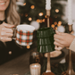 White Plaid 14 oz Gold Handle Coffee Mug