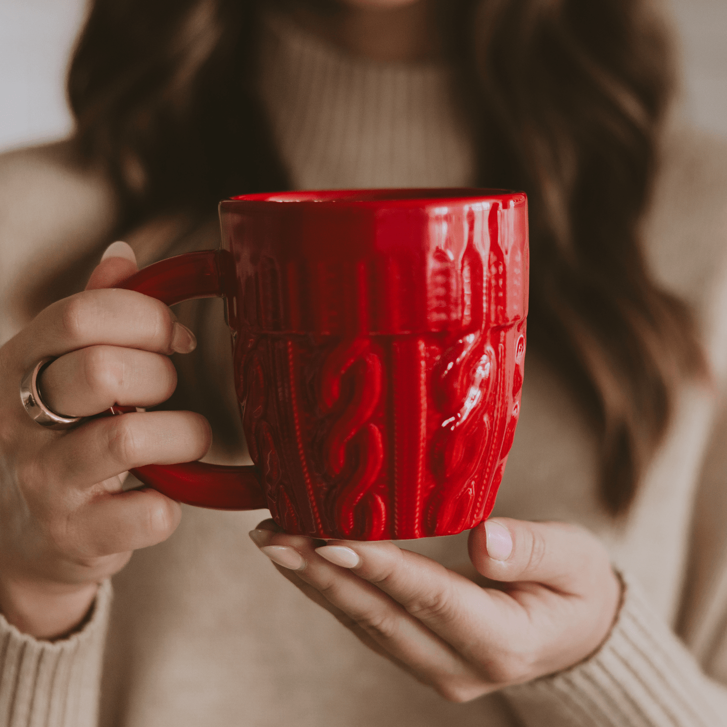 Red Sweater 18 oz Figural Coffee Mug