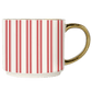 Red Stripe 14oz. Gold Handle Coffee Mug