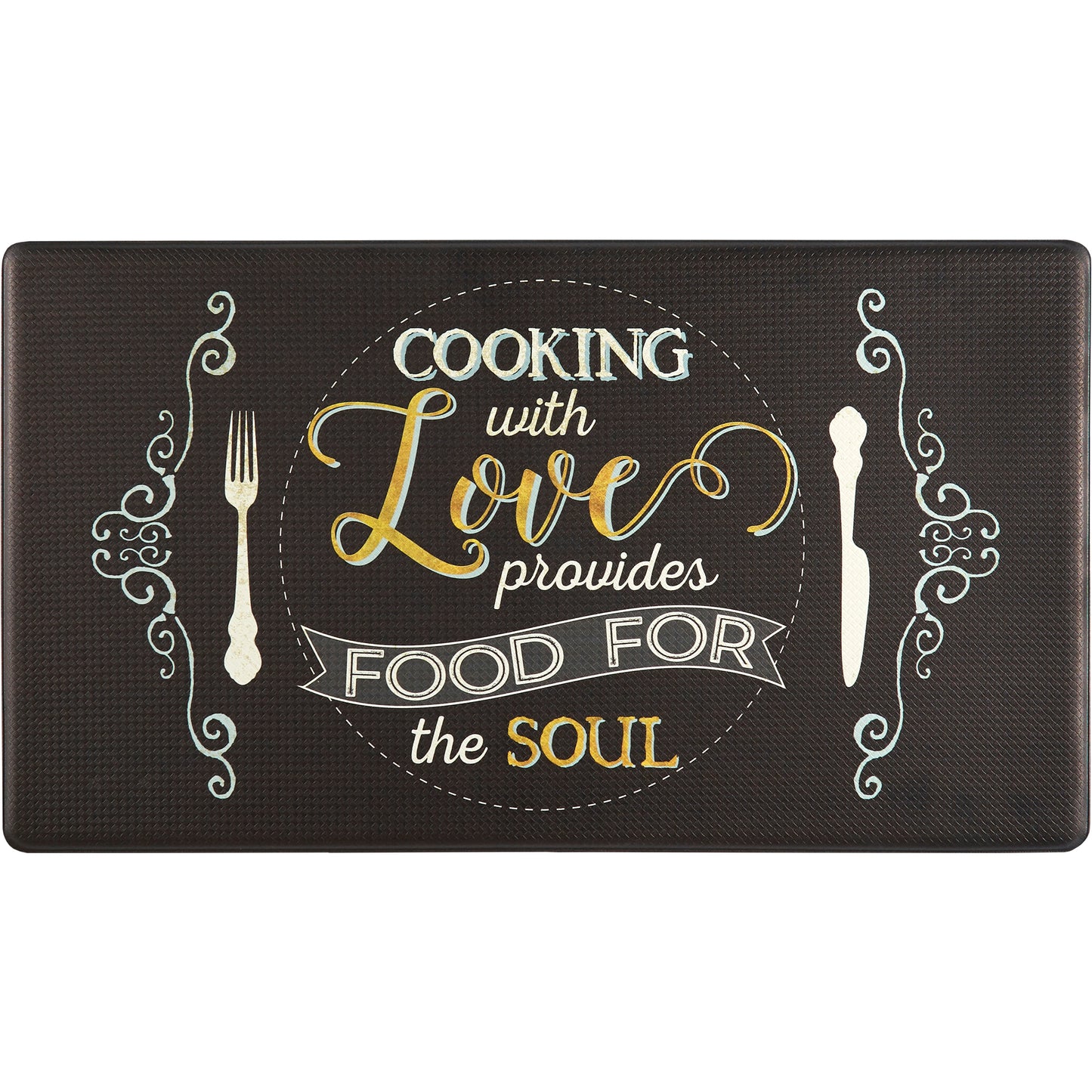 Oversized 20"x36" Feel at Ease Anti-Fatigue Kitchen Mat (Kitchen Soul Chalk)