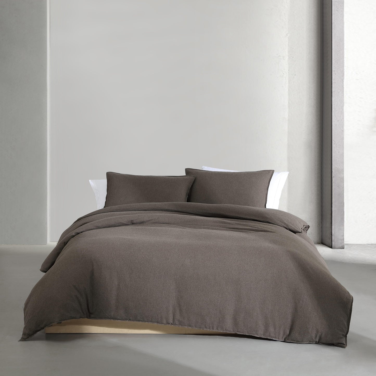 Calvin Klein Melange Cotton Flannel Solid Comforter Set