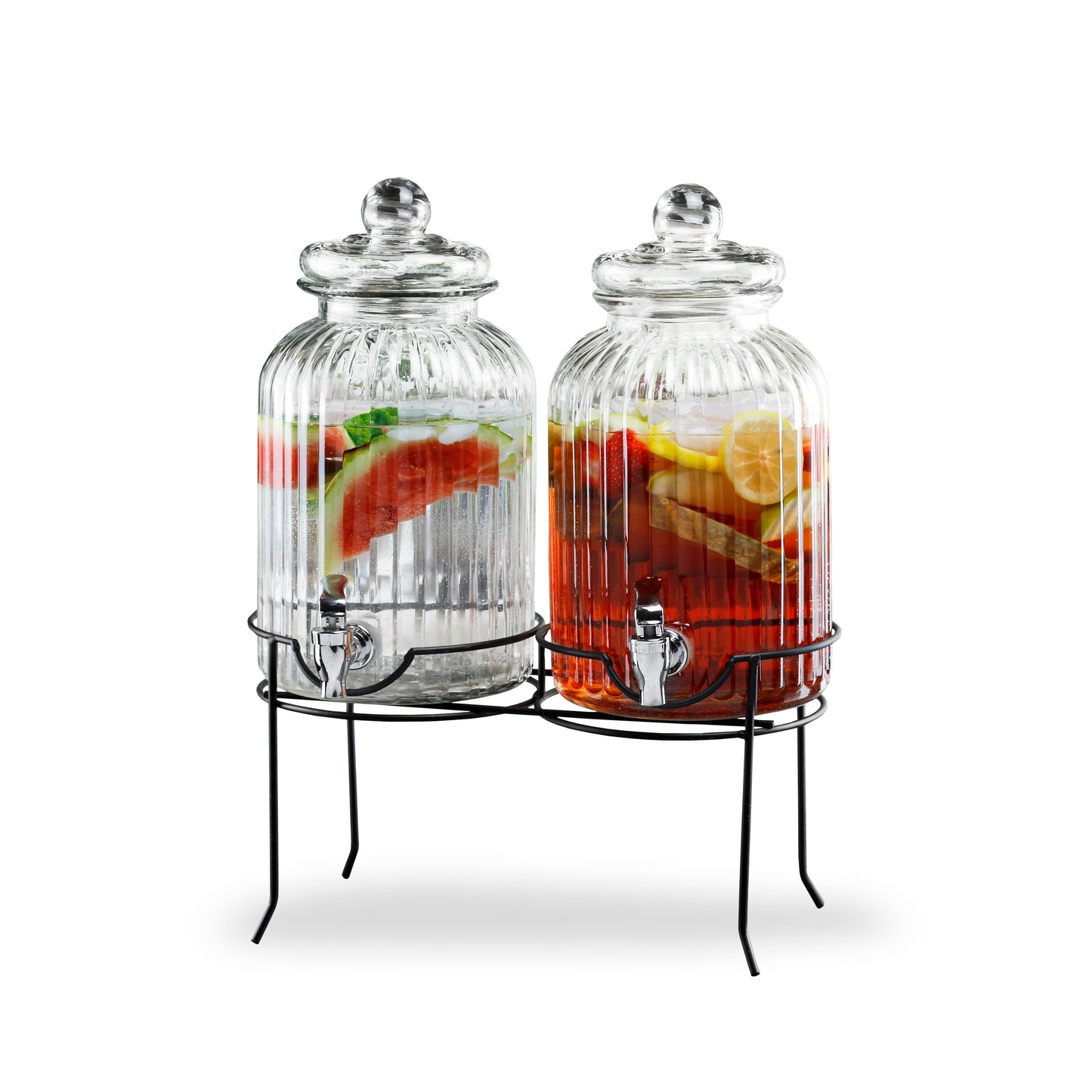 Canyon Beverage Dispenser Set2 With Black Metal Stand