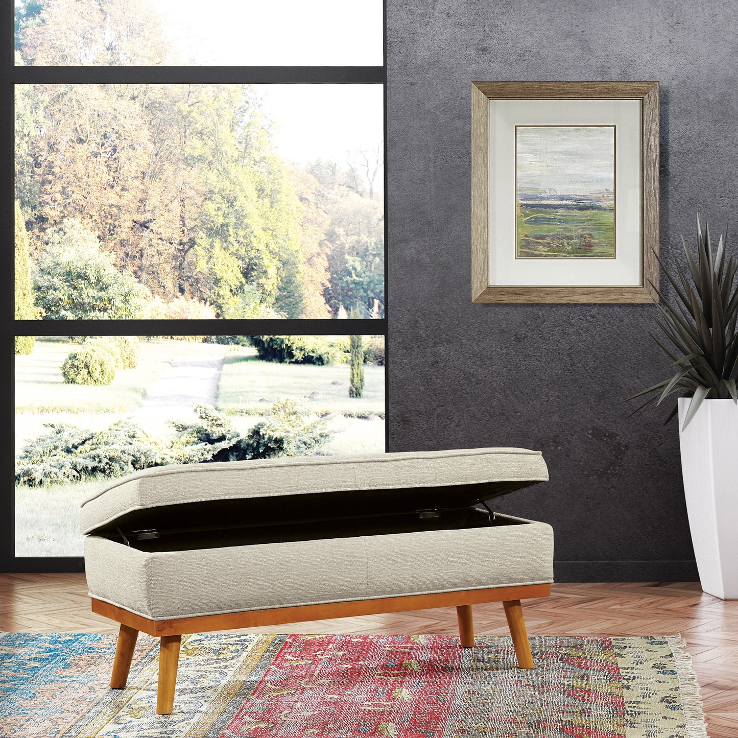 Carson Carrington Sastamala Midcentury Storage Bench