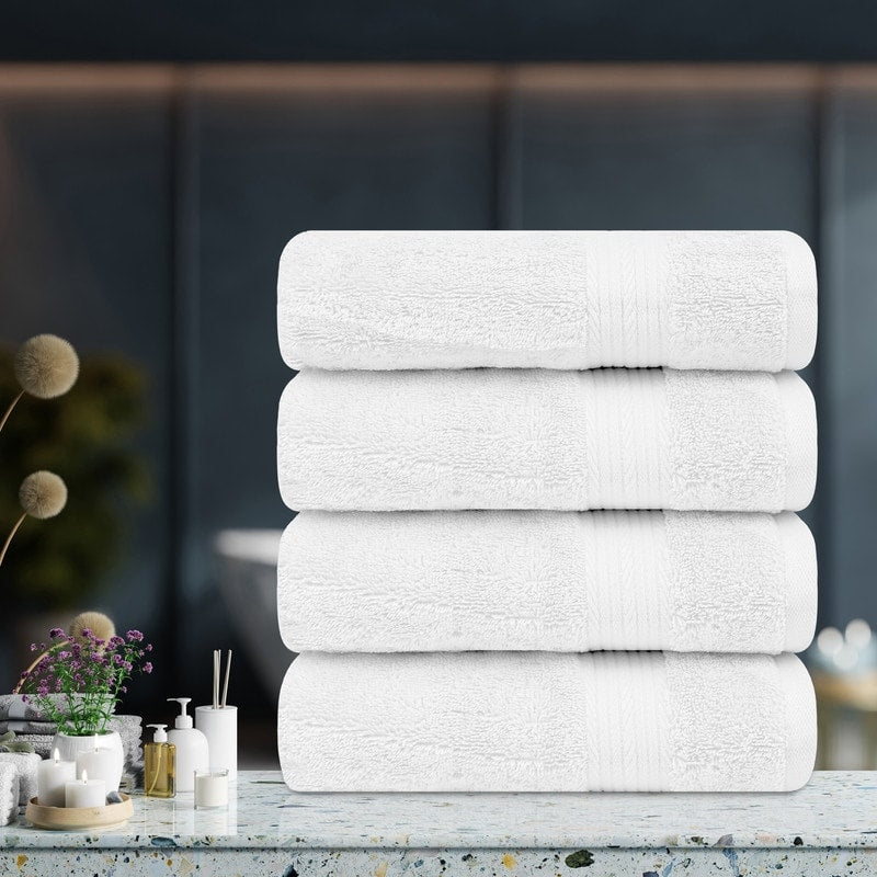 Cotton 600GSM Absorbent Bath Towels 30x54 Inch  4 Pcs