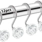 Set of 12 Rust Resistant Shower Curtain Hooks - 6 Designs!