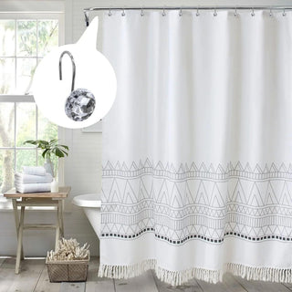 Set of 12 Rust Resistant Shower Curtain Hooks - 6 Designs!