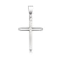 14k White Gold Slim Cross with Tapered Ends Pendant