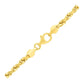 4.0mm 14k Yellow Gold Solid Diamond Cut Rope Bracelet