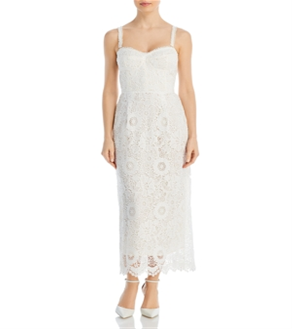 Sabina Musayev Nicolette Embroidered Lace Midi Dress Size Large