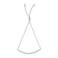14k White Gold Smooth Curved Bar Lariat Design Bracelet