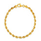 Silk Rope Chain Bracelet in 14k Yellow Gold  (4.30 mm)