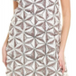 Gracia womens Glitter Geometry Pattern Shift Dress White Size M