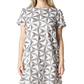 Gracia womens Glitter Geometry Pattern Shift Dress White Size M