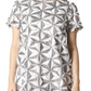 Gracia womens Glitter Geometry Pattern Shift Dress White Size M