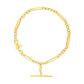 14k Yellow Gold 7 1/5 inch Alternating Oval and Round Chain Bracelet with Toggle