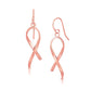 14k Rose Gold Polished Ribbon Style Drop Earrings