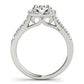 Square Shape Halo Diamond Engagement Ring in 14k White Gold (1 1/2 cttw)