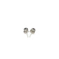 14k White Gold Stud Earrings with Black 4mm Cubic Zirconia
