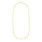 14k Yellow Gold Paperclip Chain and Pearl Necklace