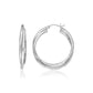Sterling Silver Ridged Hoop Earrings with Textured Design