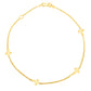 14k Yellow Gold Polished Station Cross Anklet (1.00 mm)
