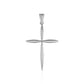 14k White Gold Rounded and Pointed Cross Pendant