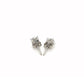Sterling Silver Stud Earrings with White Hue Faceted Cubic Zirconia