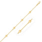 14k Yellow Gold Rolo Chain Bracelet with Puffed Heart Stations