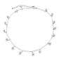 14K White Gold Ball Bead Station Anklet