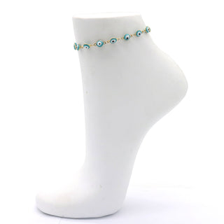 18k Gold Evil Eye anklet