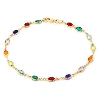 Anklet with Crystals in 18k Yellow Gold