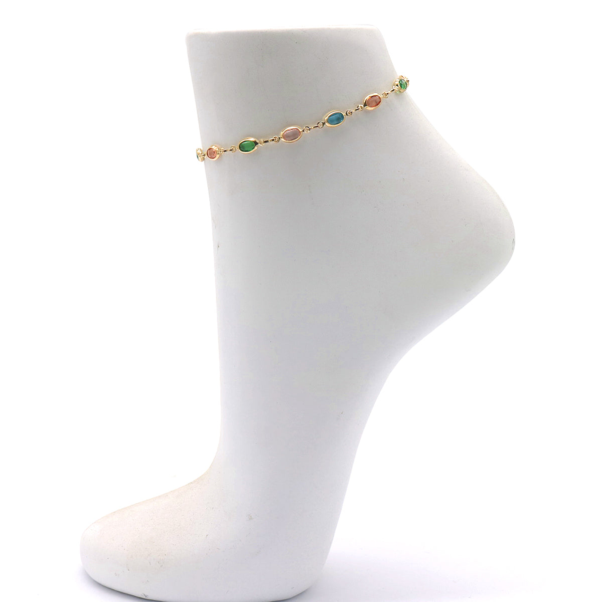 Anklet with Crystals in 18k Yellow Gold