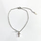 Stainless Steel Cross and Crystal Anklet