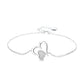 14K Gold Heart Anklet with Crystals